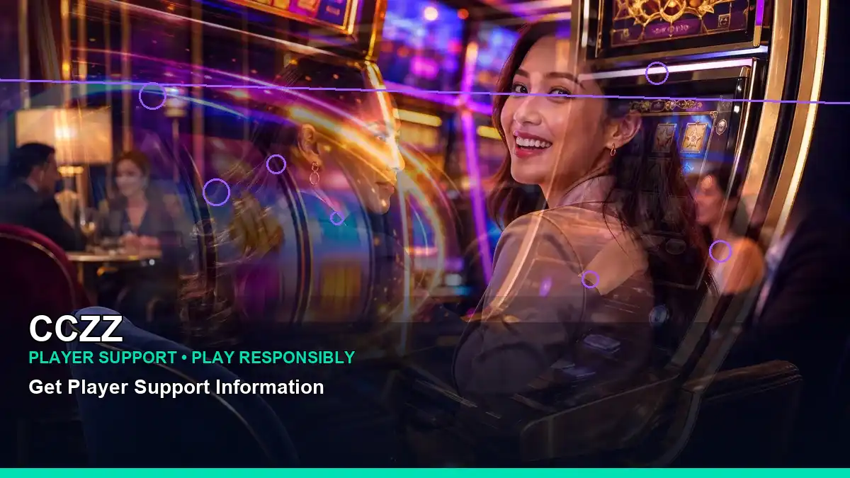 CCZZ fantasy online slot games featuring an adult Filipina casino host with a layered collage composition