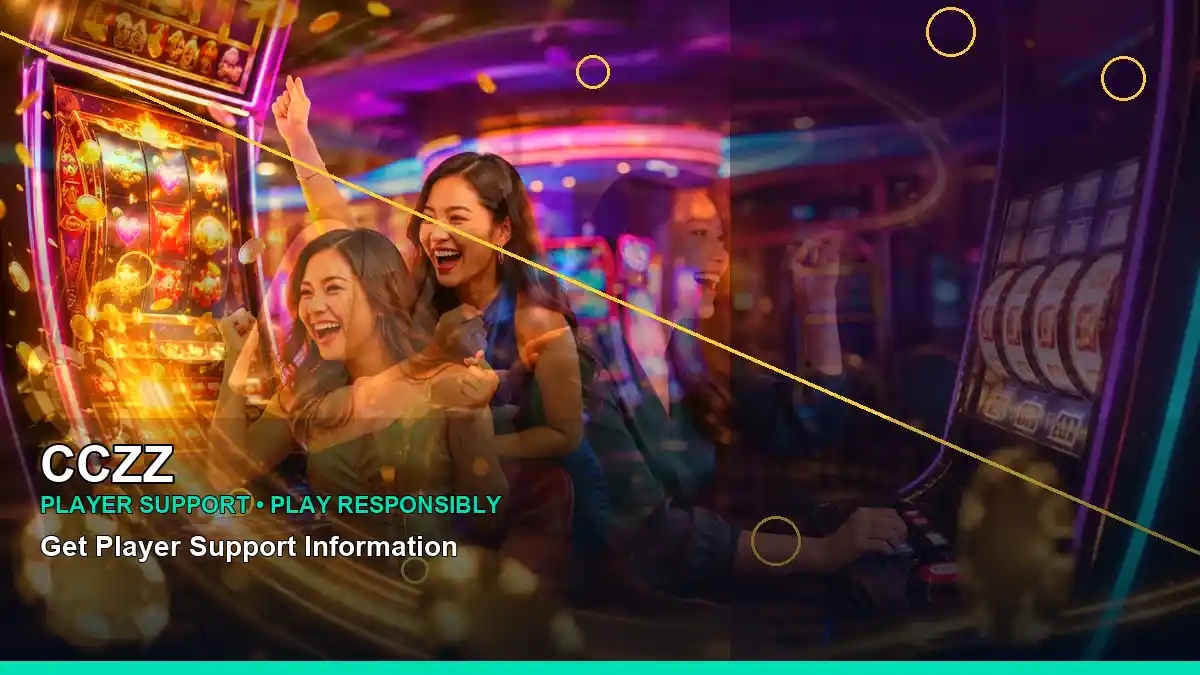 CCZZ lucky reels online slot games featuring an adult Filipina casino host with a right-diagonal composition