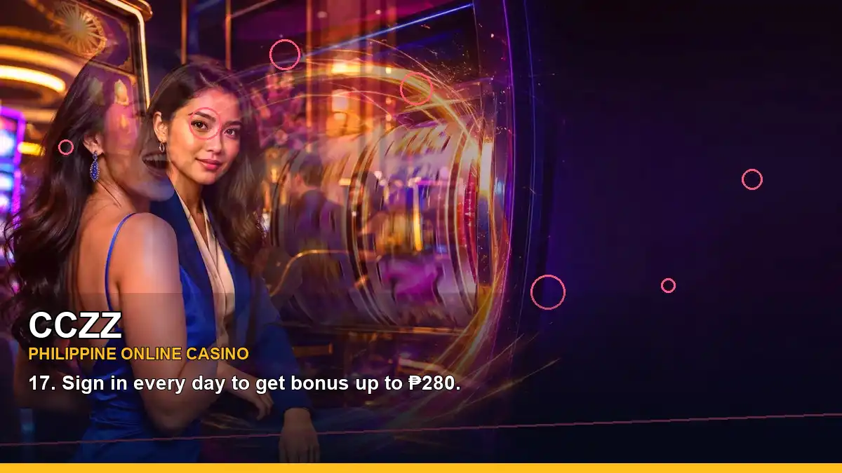 CCZZ Philippines casino guide with left-framed fruit reels online slot games and an adult Filipina casino host