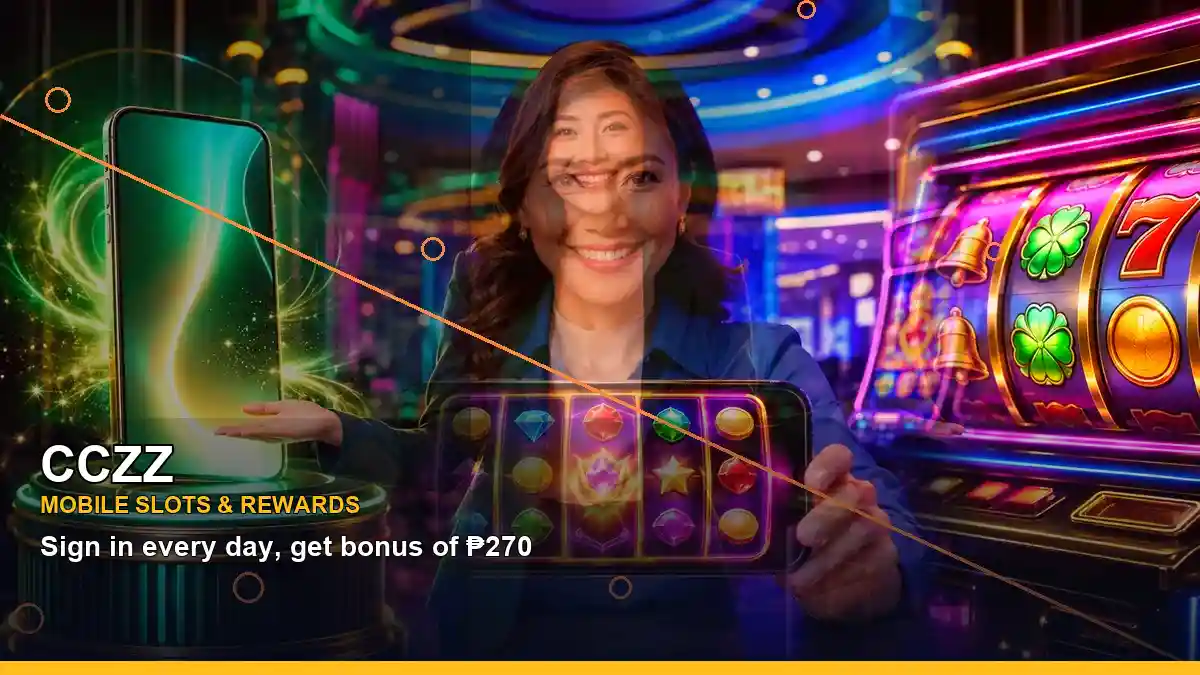 CCZZ high-energy casino cashback rewards in a right close-up layout for Philippine players
