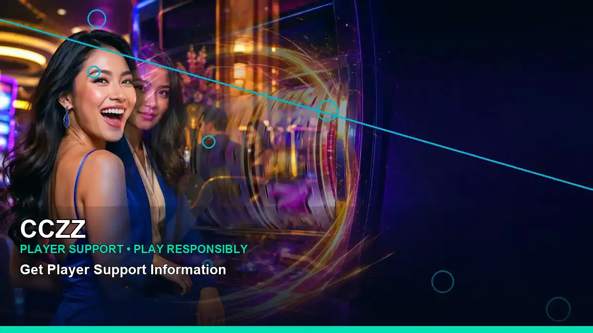 CCZZ mobile casino first deposit rewards featuring an adult Filipina casino host with a left-framed composition